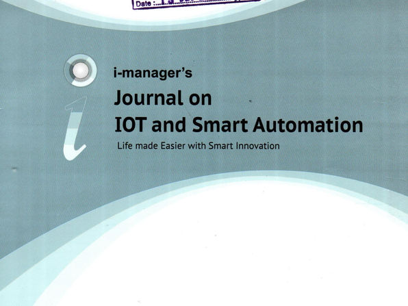 i' manager's Journal on IOT & Smart Automation (JIOT): Dec 2024, Vol - 02, Issue -02