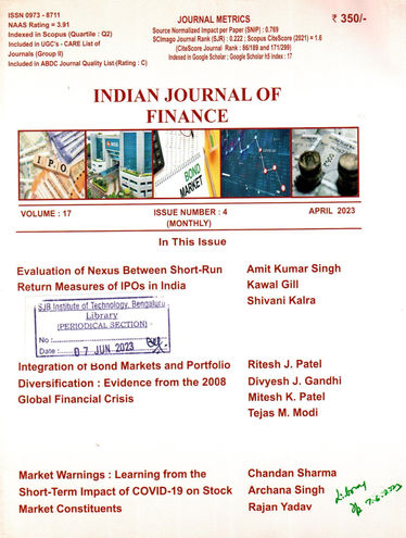 Indian Journal of Finance: Apr-2023, Vol - 17, Issue- 04