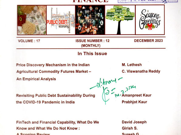 Indian Journal of Finance: Dec-2023, Vol - 17, Issue- 12