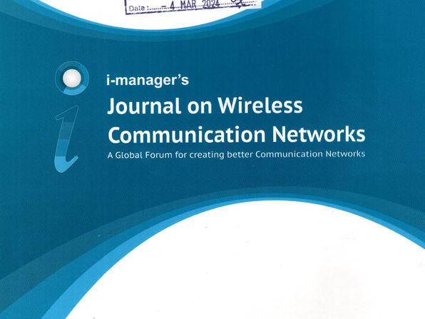 i-manager's Journal on Wireless Communication Networks: Jul-Dec 2023, Vol - 12, Issue - 01