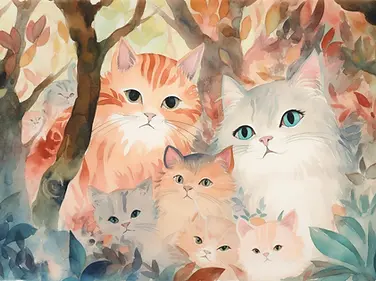 cheungngo_Gentle_watercolor_illustration_Ghibli-style_scene_Cat_903eb8a2-ca80-47e6-9a86-fc