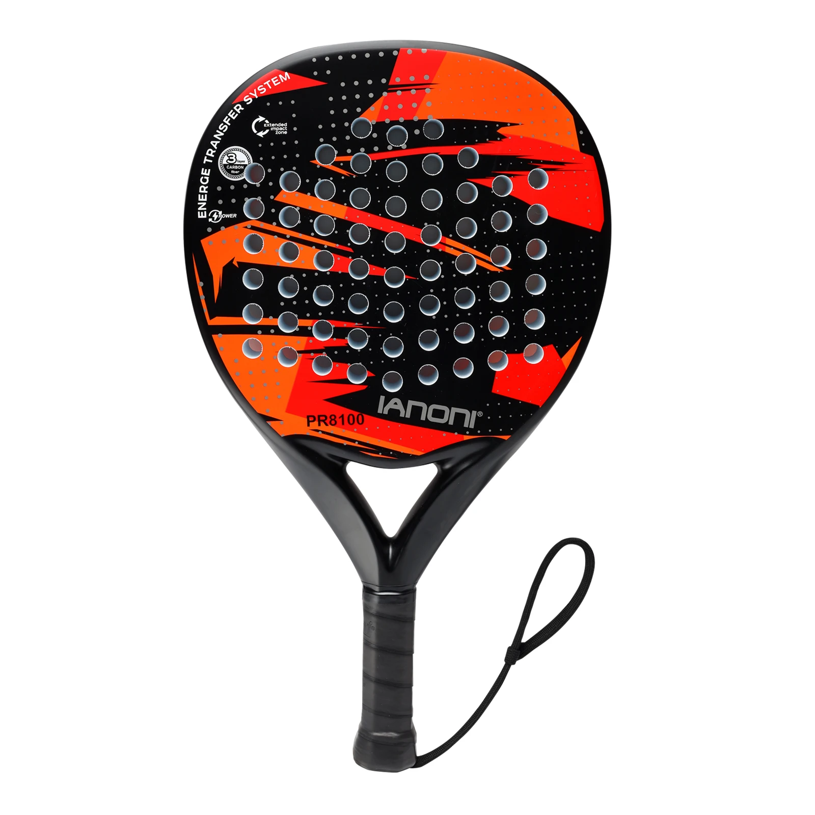 Padel Racket Carbon Fiber Surface with EVA Memory Flex Foam Core Padel Tennis Ra