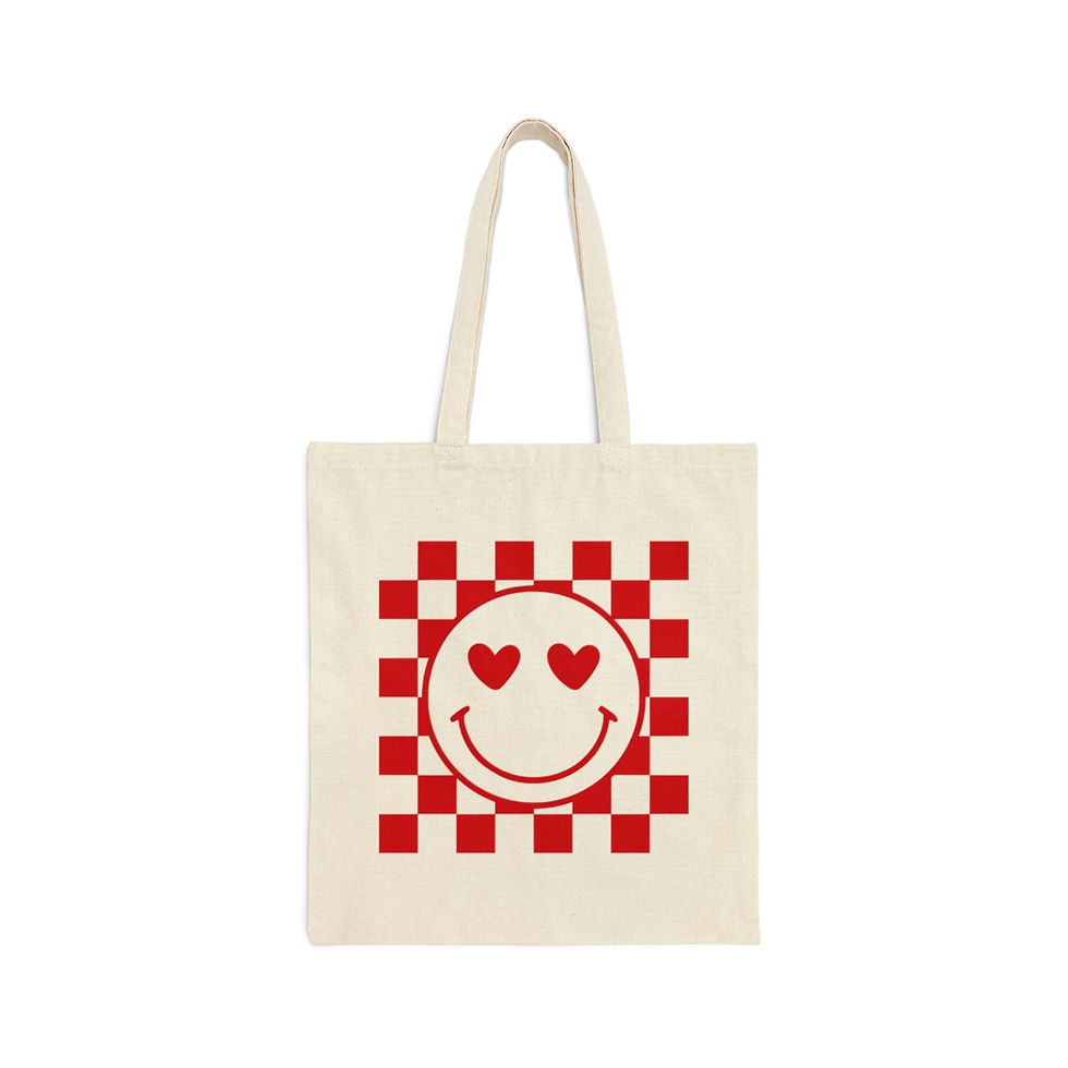 Thumbnail: Red Happy Face - Tote Bag