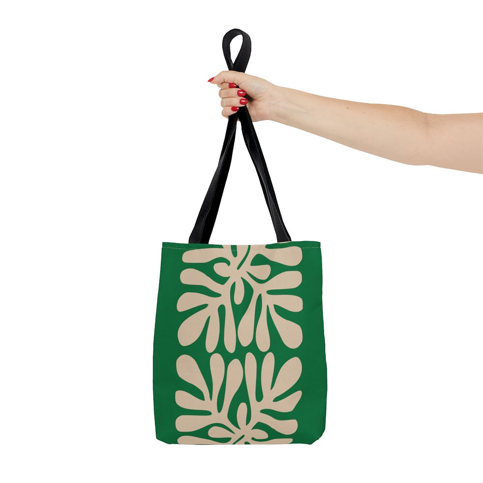Thumbnail: Green - Beige Abstract - Tote Bag