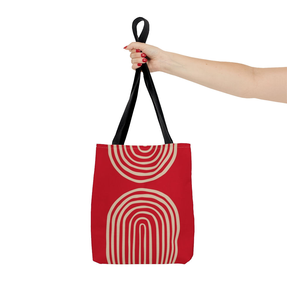 Thumbnail: Beige Asbtract - Red Tote
