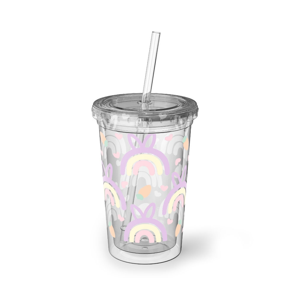 Thumbnail: Rainbow Pastel Bunny  - Acrylic Cup