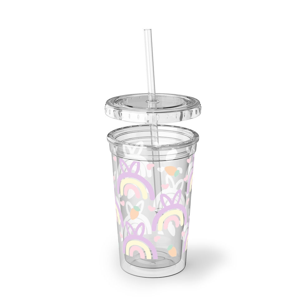 Thumbnail: Rainbow Pastel Bunny  - Acrylic Cup