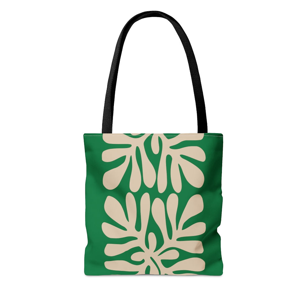 Thumbnail: Green - Beige Abstract - Tote Bag