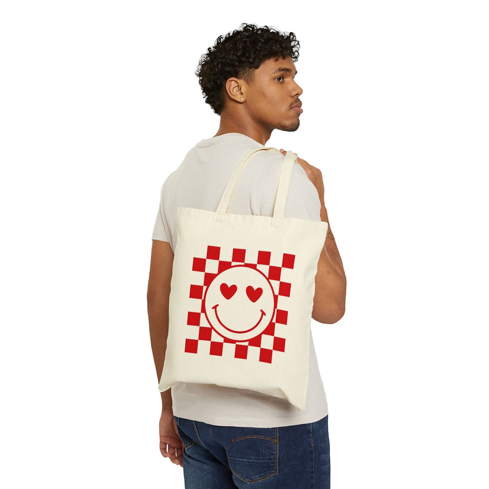Thumbnail: Red Happy Face - Tote Bag