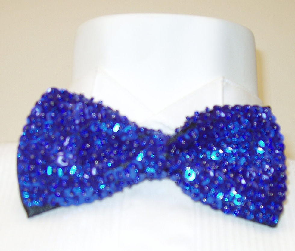 Thumbnail: Sequin Bow Tie Royal Blue Adult Unisex