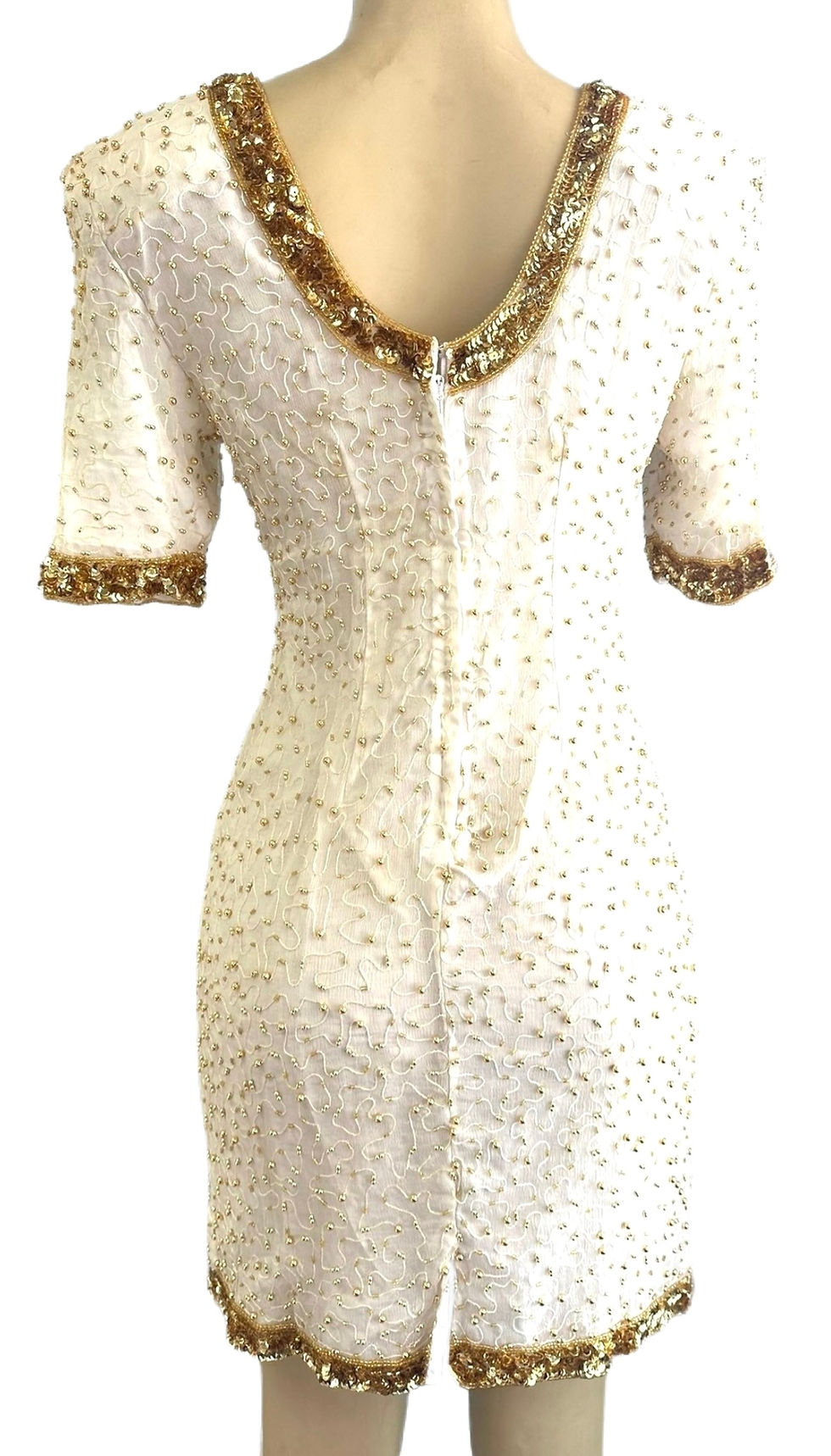 Thumbnail: Sequin Dress White Gold size 10 only