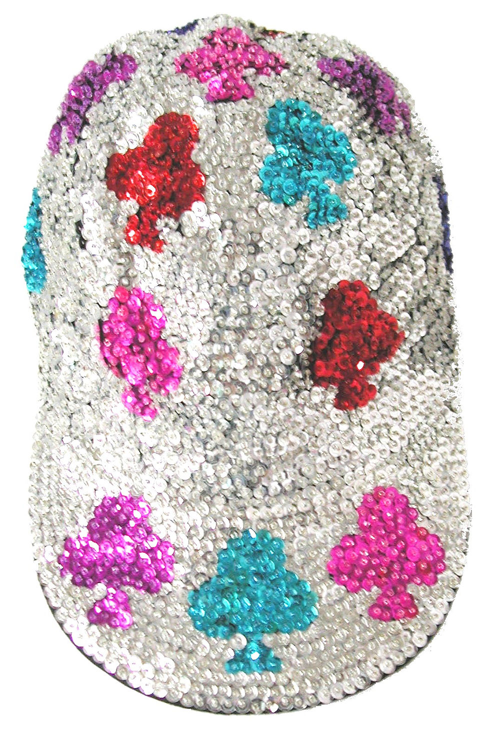 Sequined Cap, Silver Clubwear Style, Colorful Sequin Cap Accents, Adult Unisex, view 1