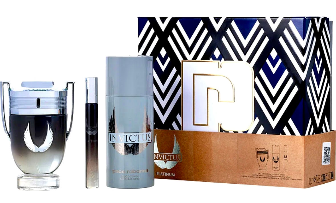 Paco Rabanne Invictus Platinum 3pc Perfume Set for men