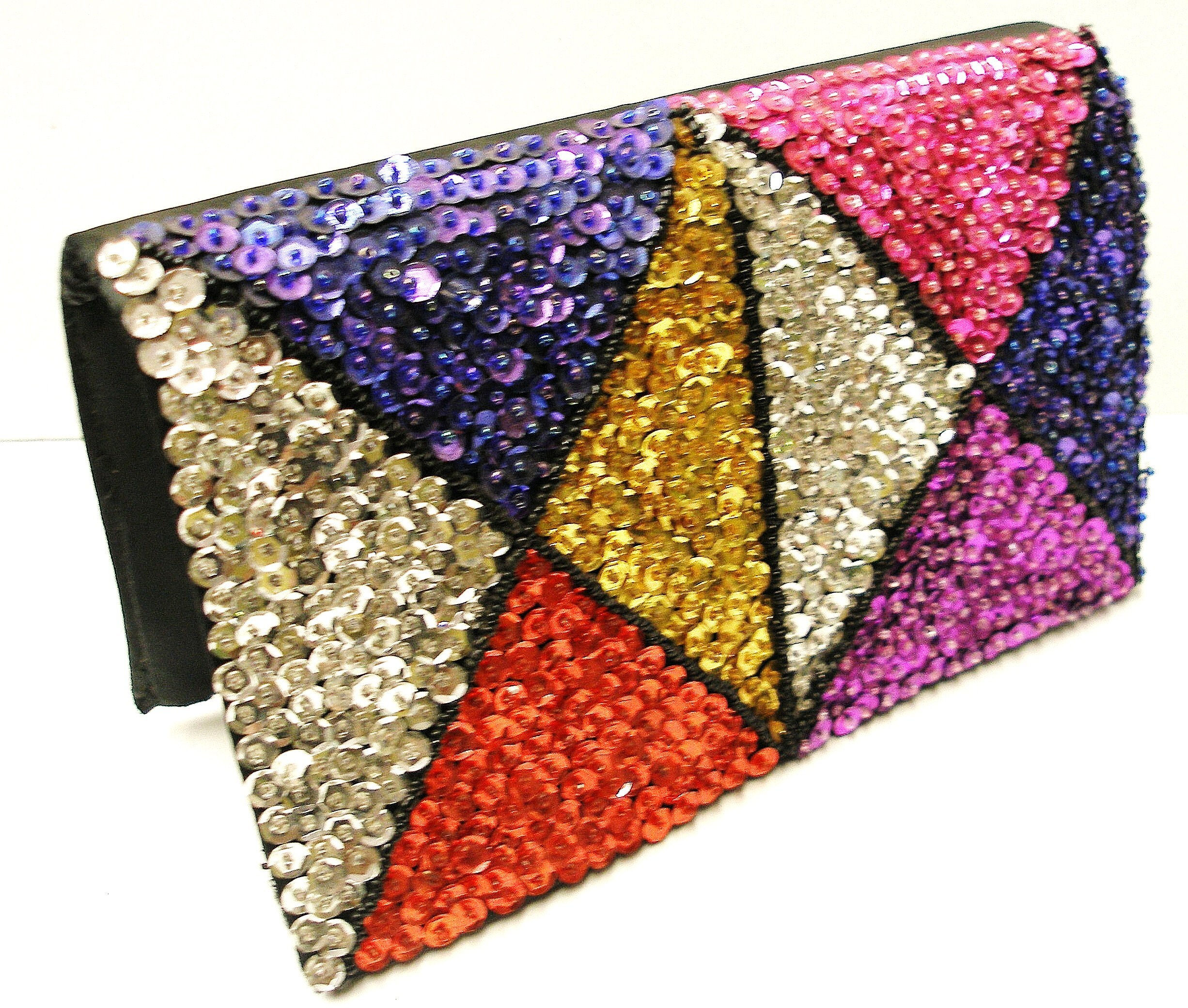 Sequin Clutch Purse MOSAIC TRIANGLE