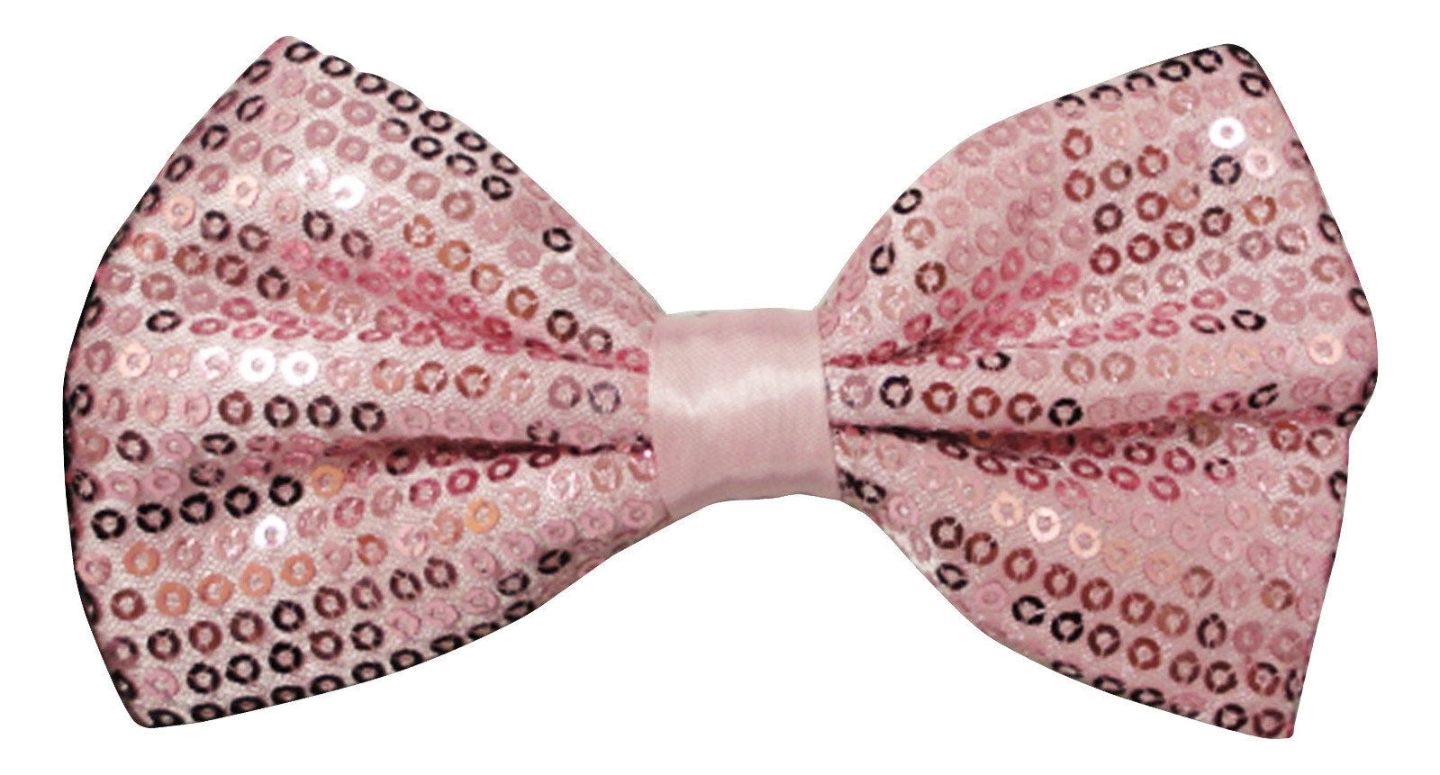 Sequins Fabric Bow Tie Lite Pink Adult Unisex