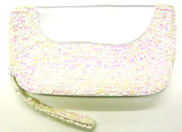 Sequin Wallet Purse with Zipper Emerald Green