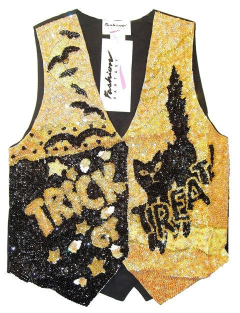 Sequin Vest TRICK or TREAT HALLOWEEN