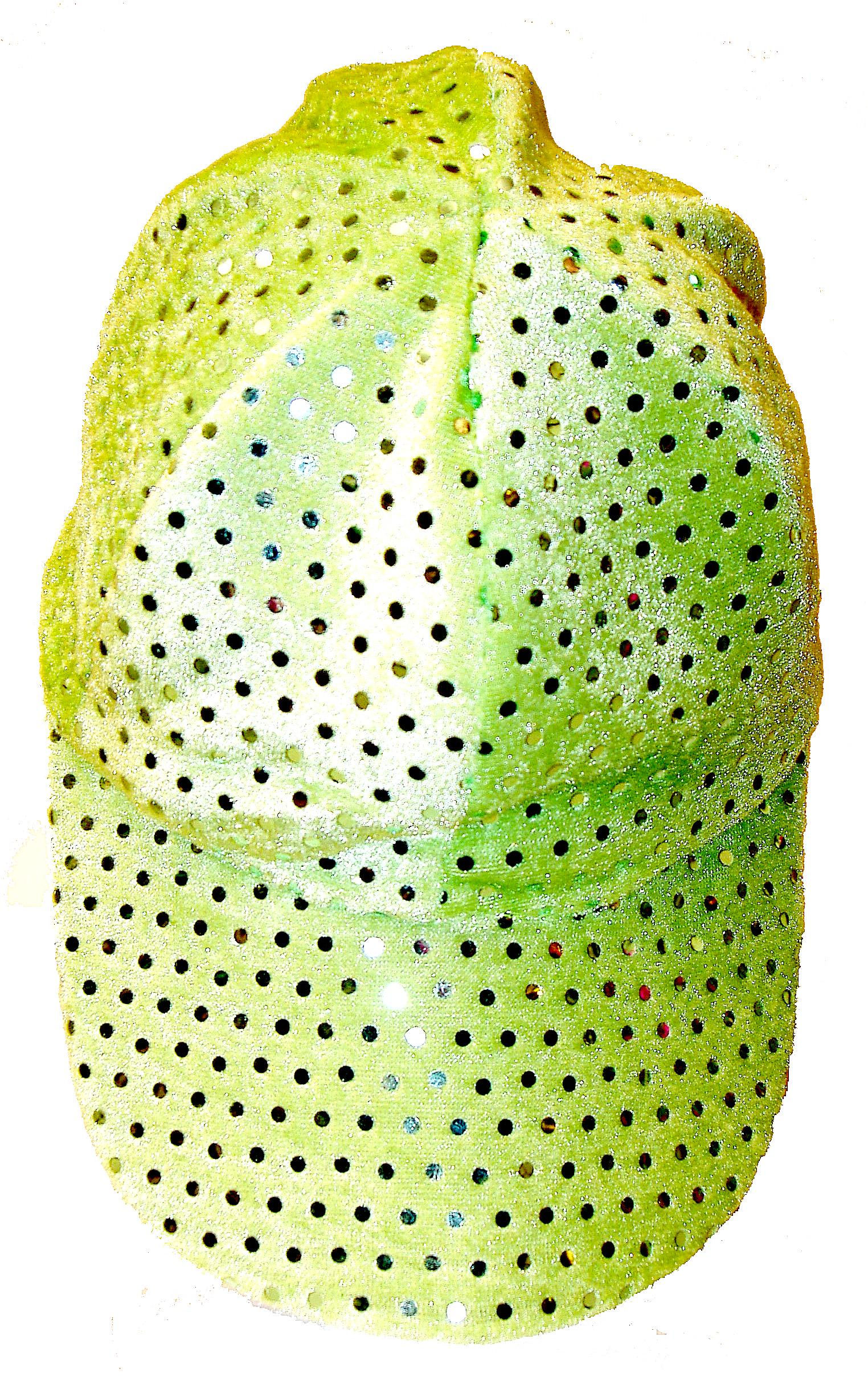 Sequin Fabric Metallic Baseball Cap LIME GREEN