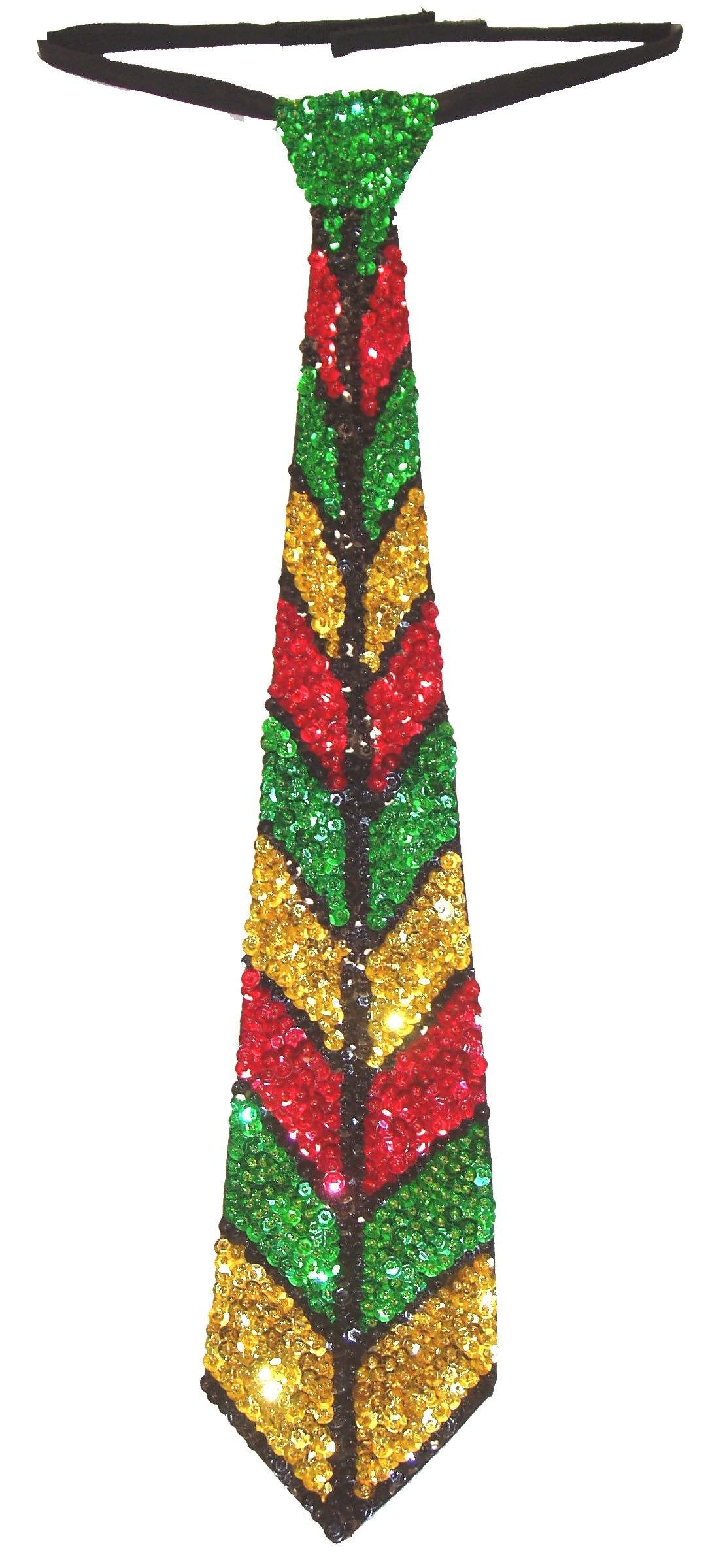 Sequin Neck Tie JAMAICA COLORS Adult Unisex