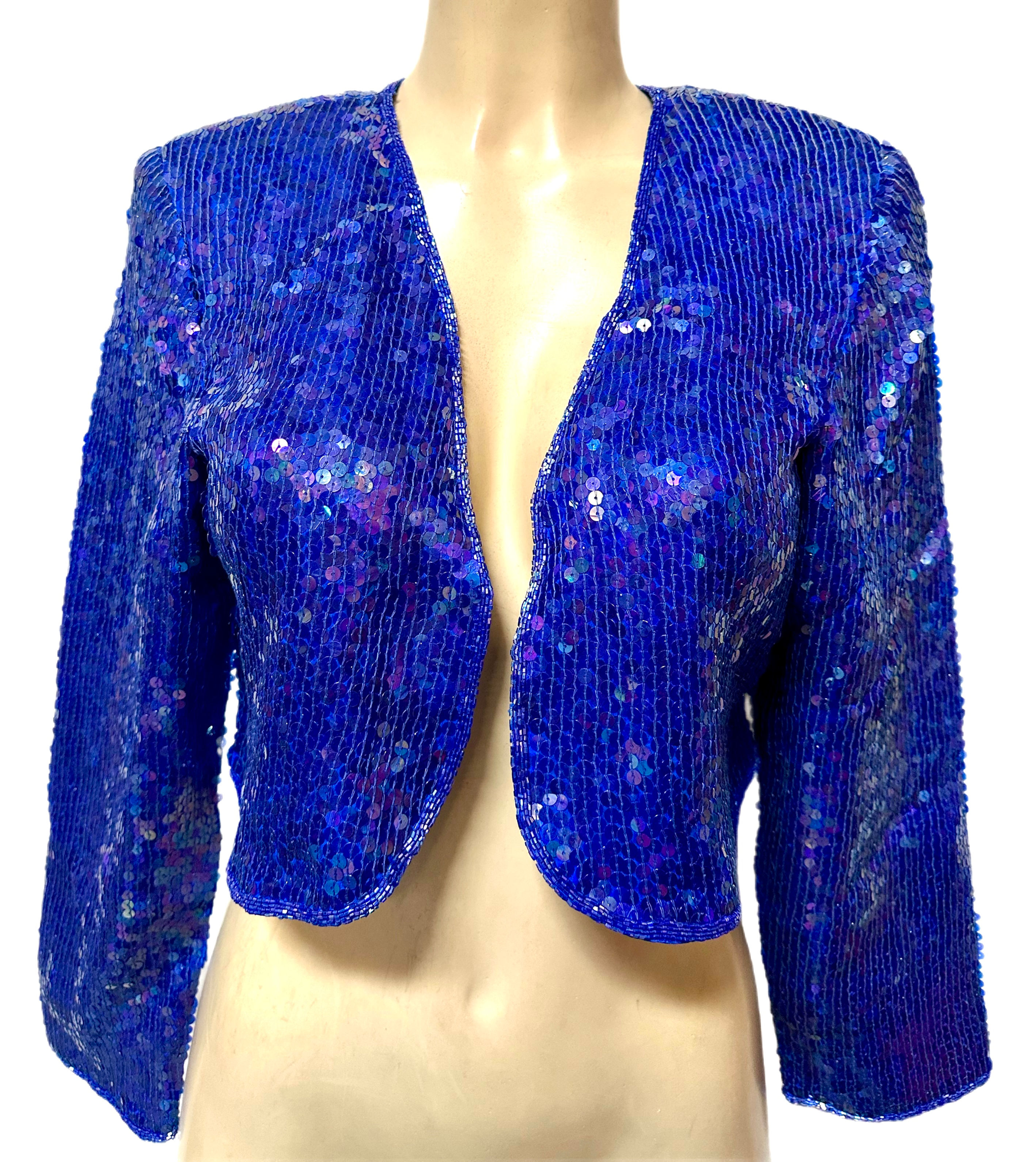 Sequin Bolero Jacket Royal Blue