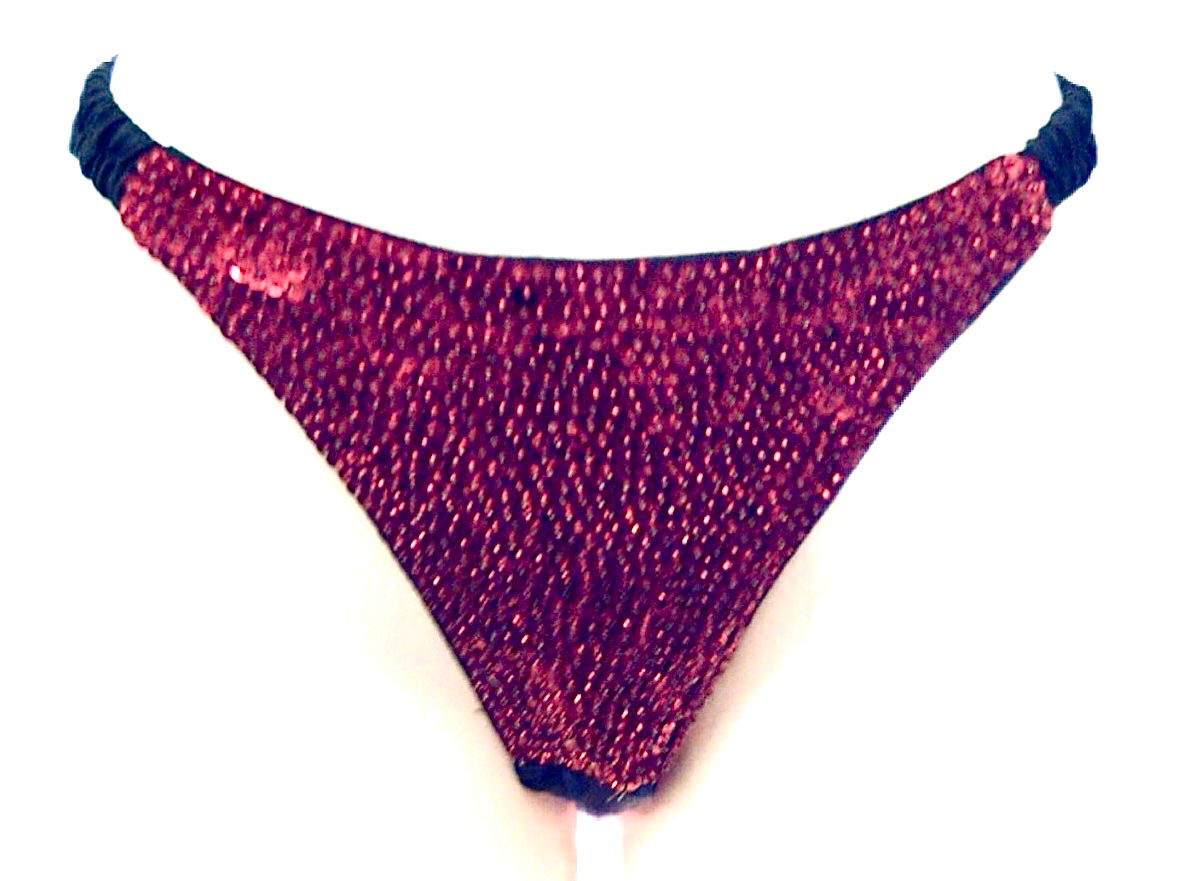 Sequin Triangle Bikini Red (one size fits most)