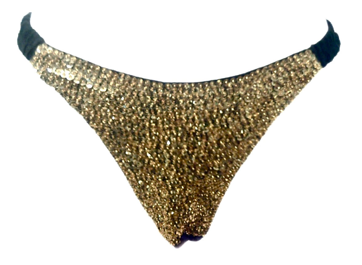 Sequin Triangle Bikini Gold (one size fits most)