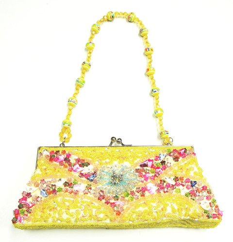Sequin Purse Yellow