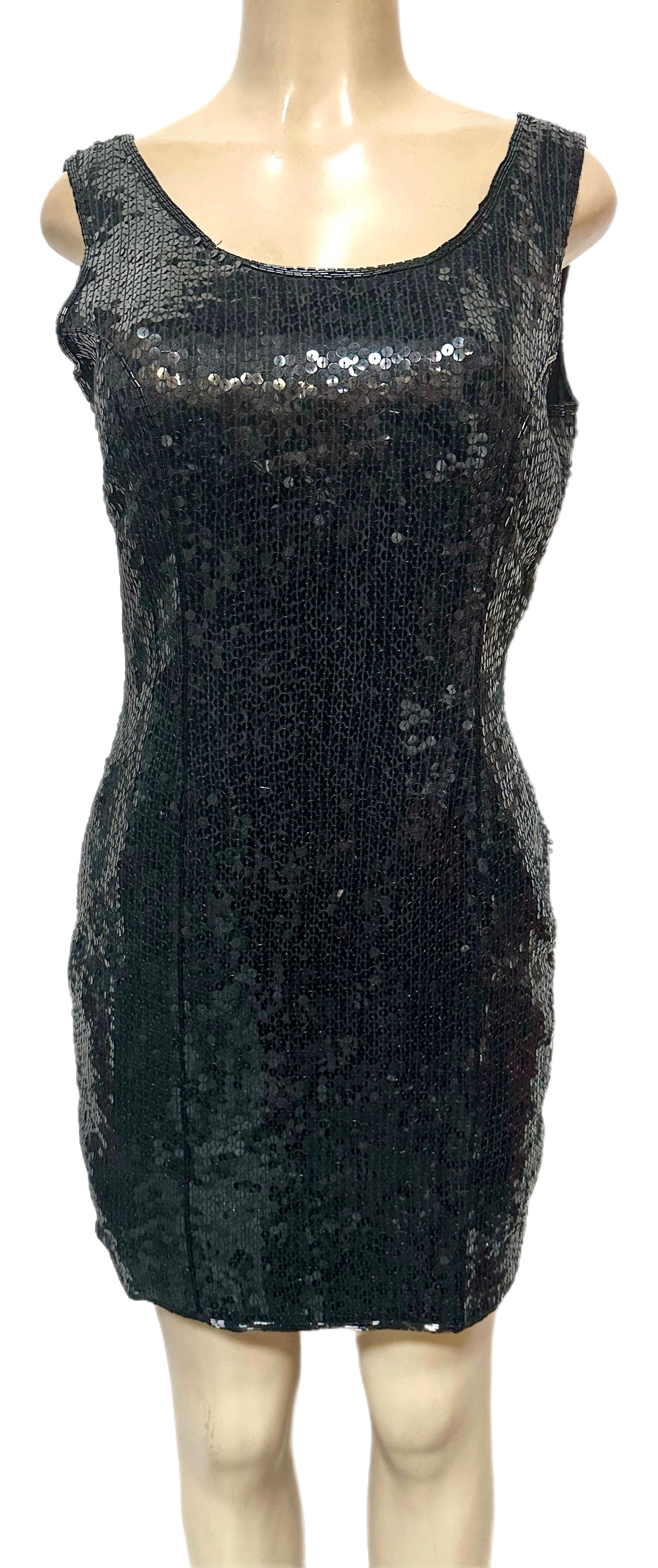 Sequin Evening Hand-beaded Dress Black size 10