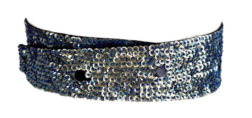 Thumbnail: Sequin Cummerbund Fashion Belt Olive Green