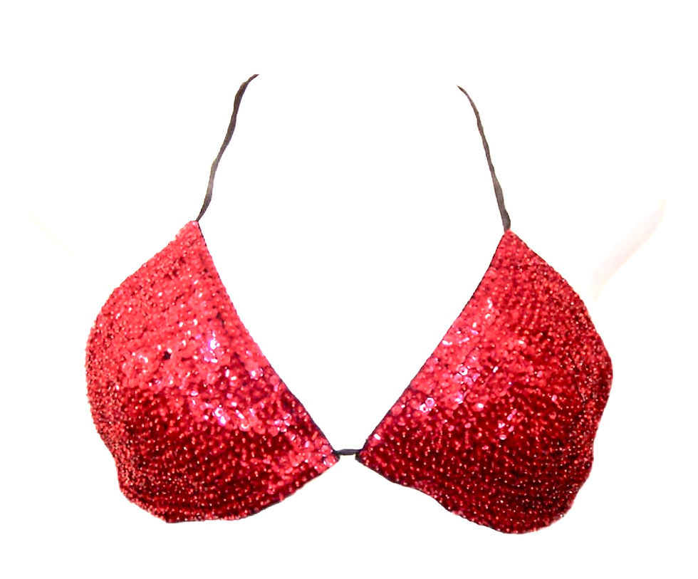 2pc Sequin Triangle Bikini Set RED