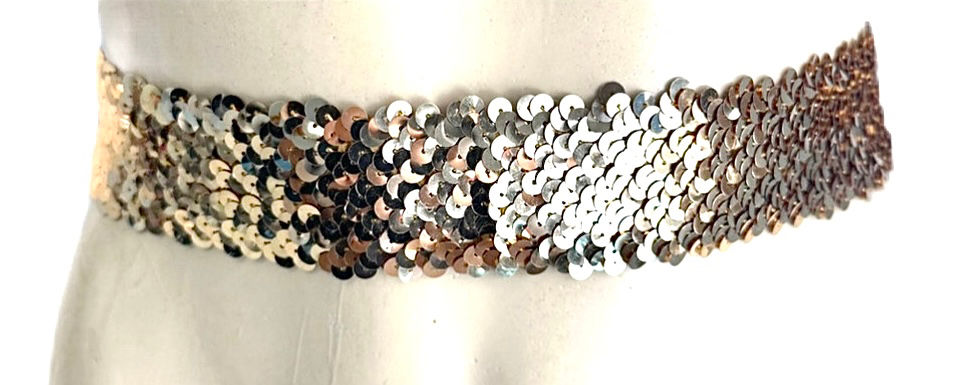 Thumbnail: Sequin Fashion Belt Gold