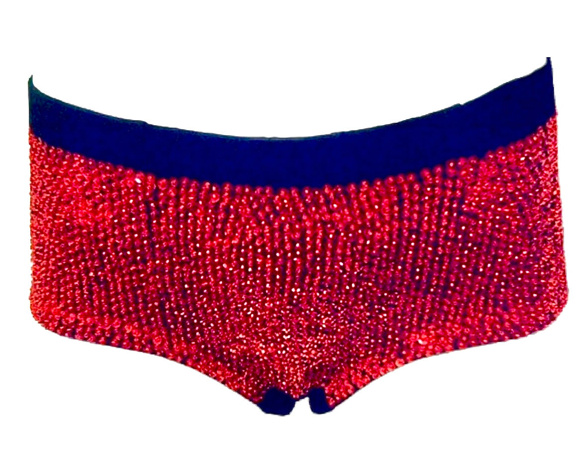 Sequin Brief Short Red
