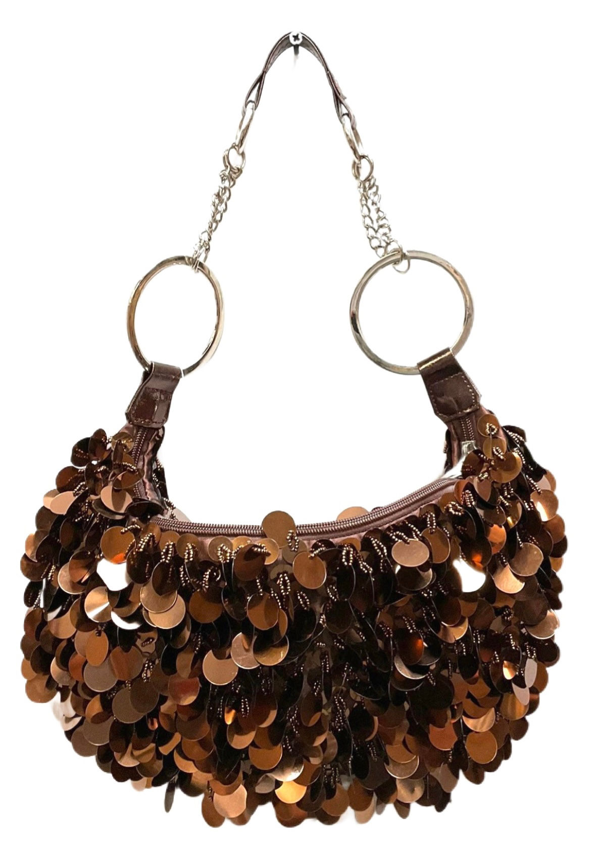 Sequin Handbag Brown