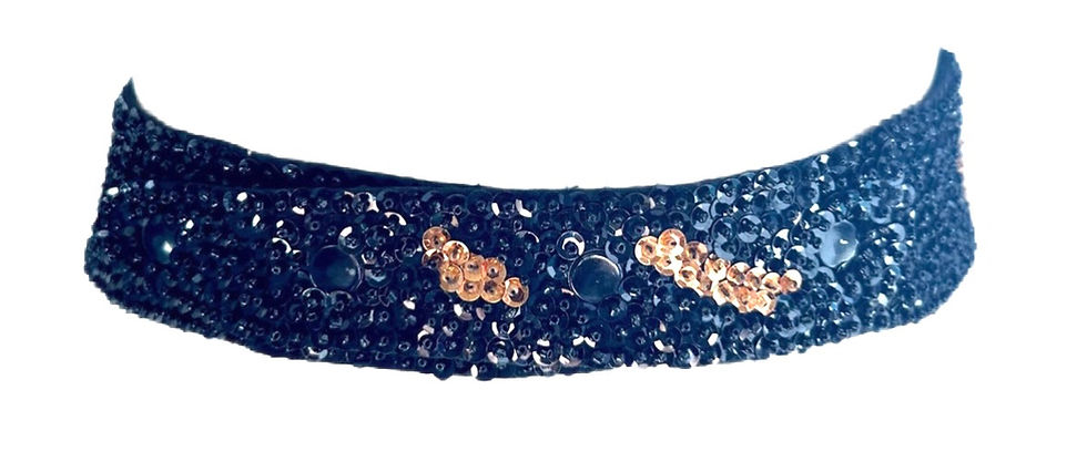 Thumbnail: Sequin Cummerbund Fashion Belt Black with Brown