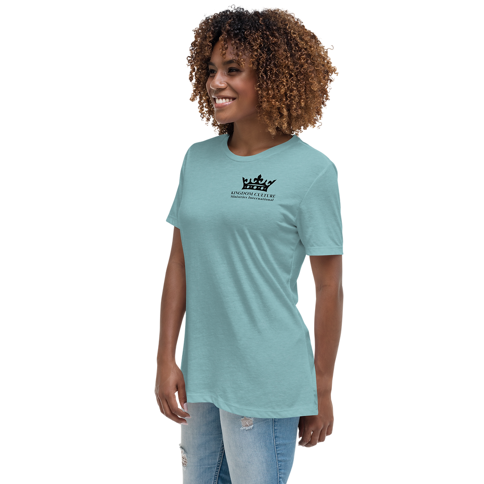 Thumbnail: Women's Relaxed T-Shirt with Black KCMI Logo and Mission