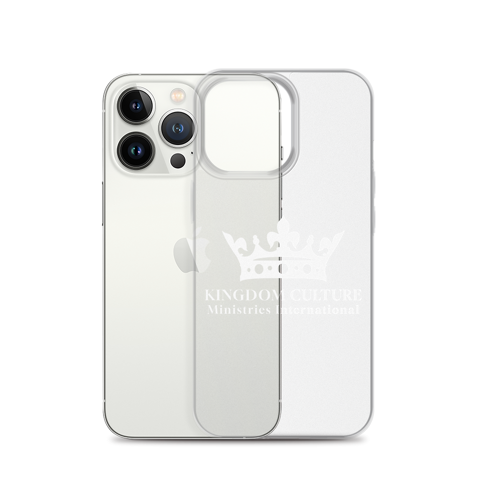 Thumbnail: Clear iPhone case with a white KCMI crown logo.