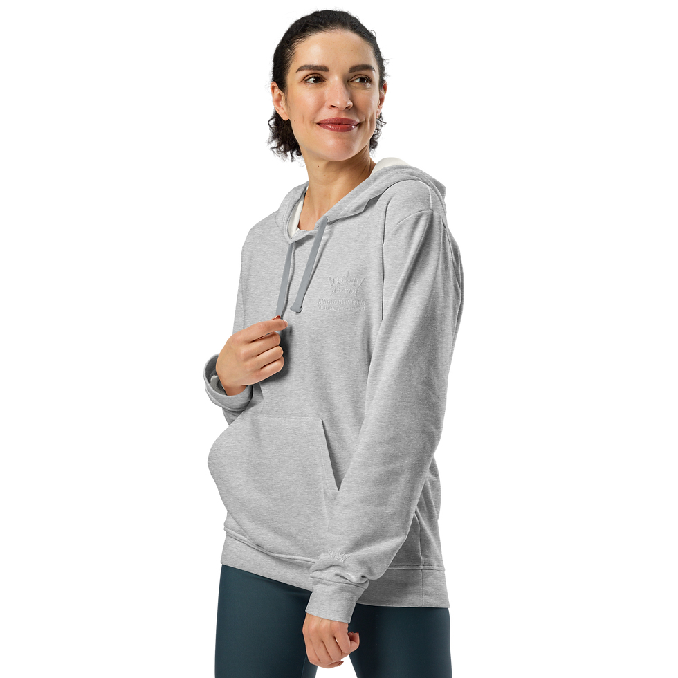 Thumbnail: Adidas Fleece Hoodie with white KCMI crown logo.