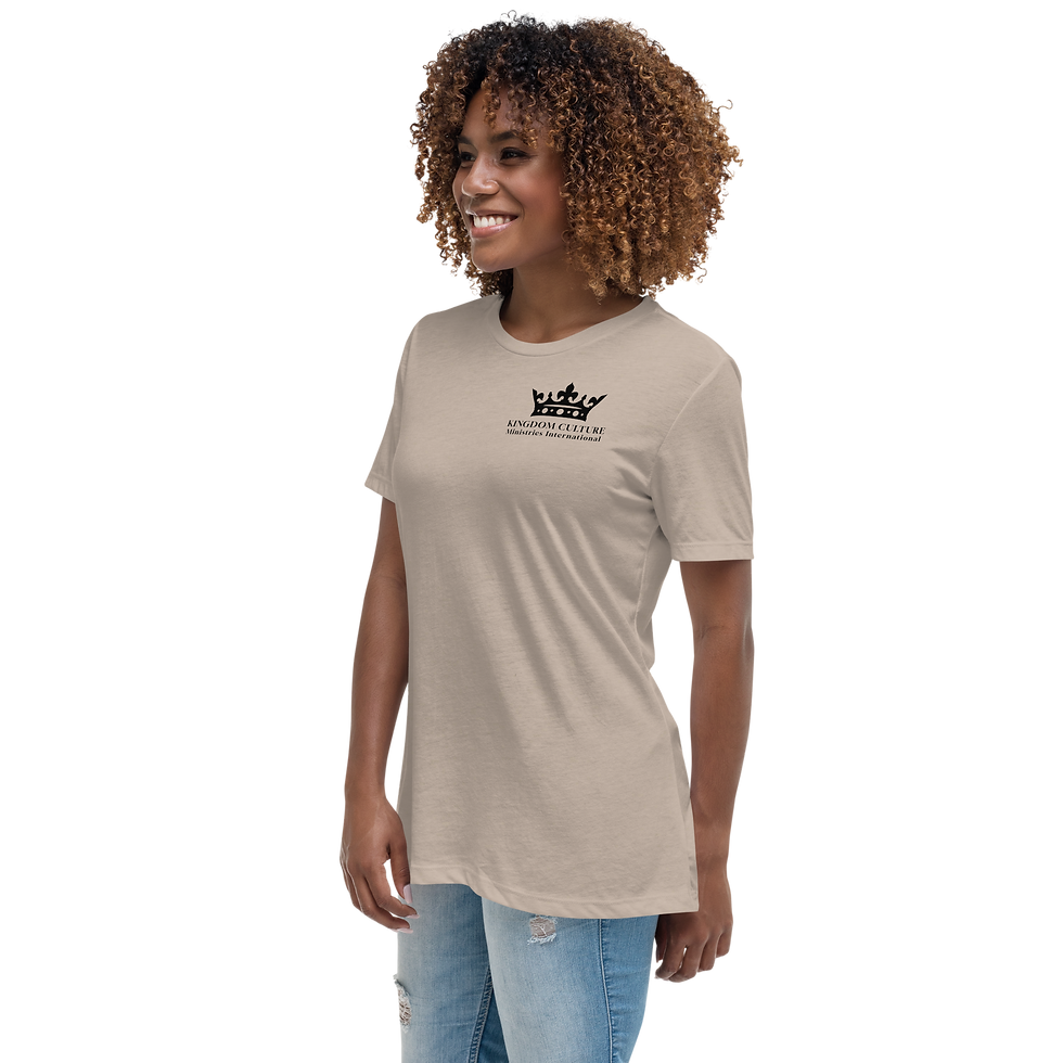 Thumbnail: Women's Relaxed T-Shirt with Black KCMI Logo and Mission