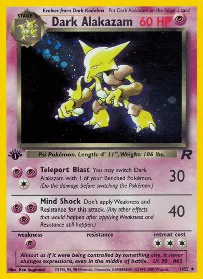 Dark Alakazam Team Rocket Holo Rare 1