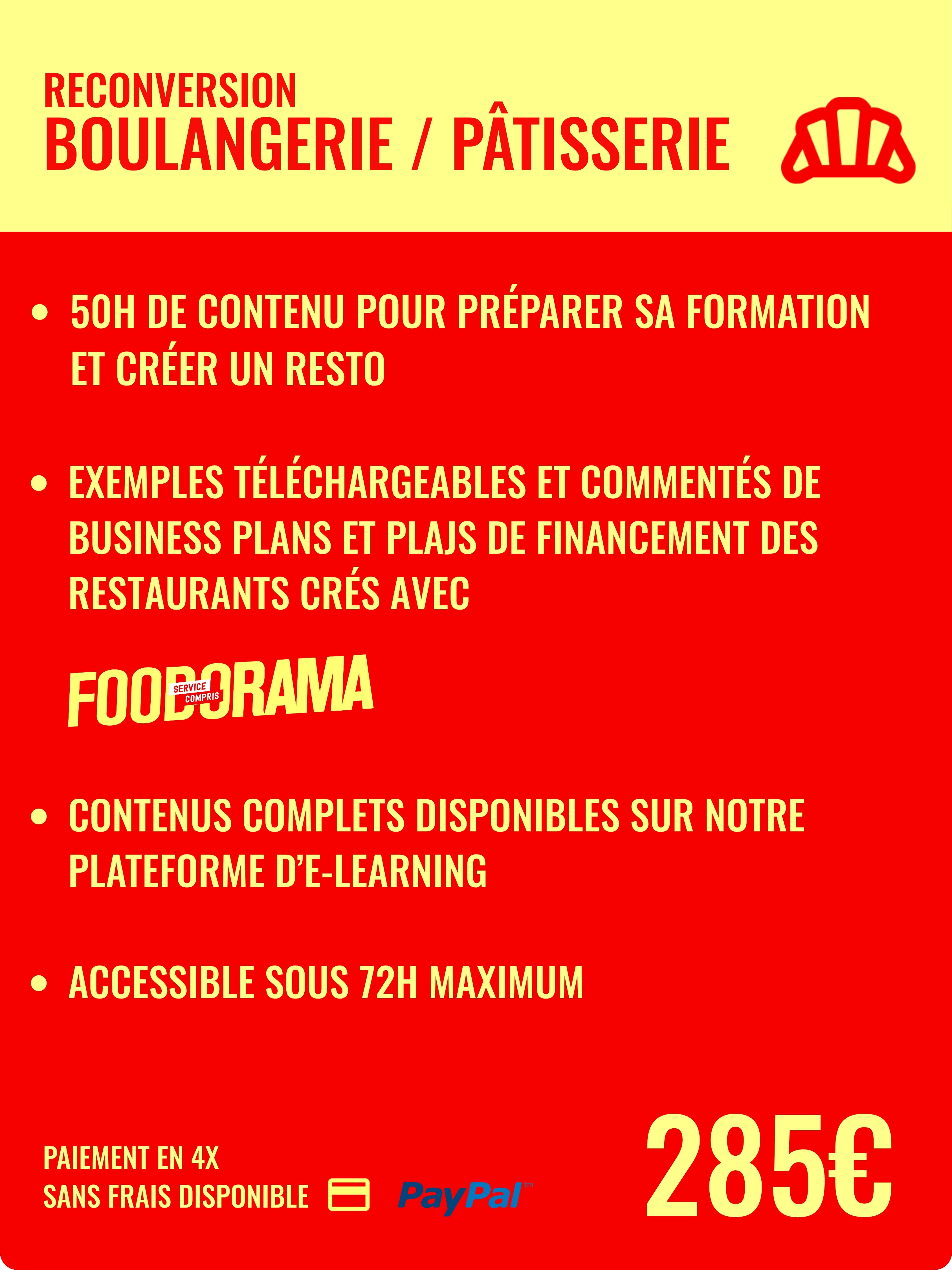 PROGRAMME RECONVERSION - THÉMATIQUE BOULANGERIE - PÂTISSERIE