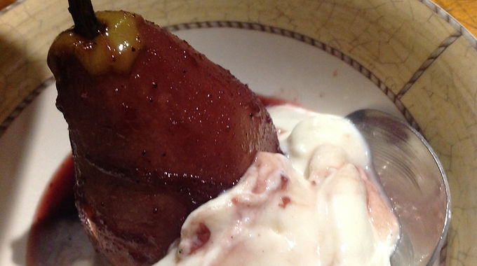 Red Wine Spiced Poached Pears