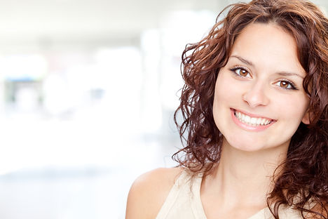 Woman smiling being happy with her diet