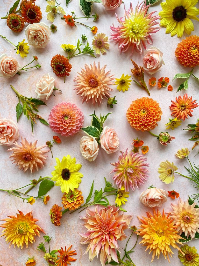 Floral flat lay