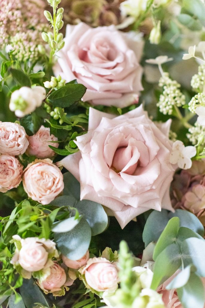 Blush wedding flowers