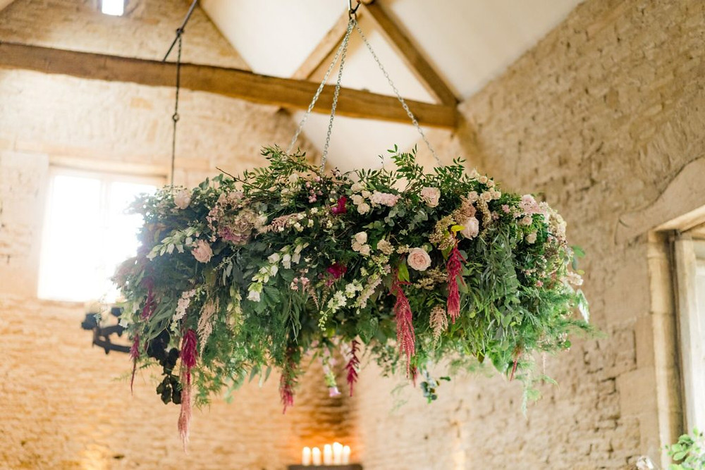 Hanging floral chandelier
