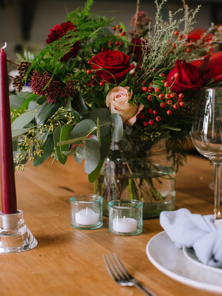 Christmas vase arrangement