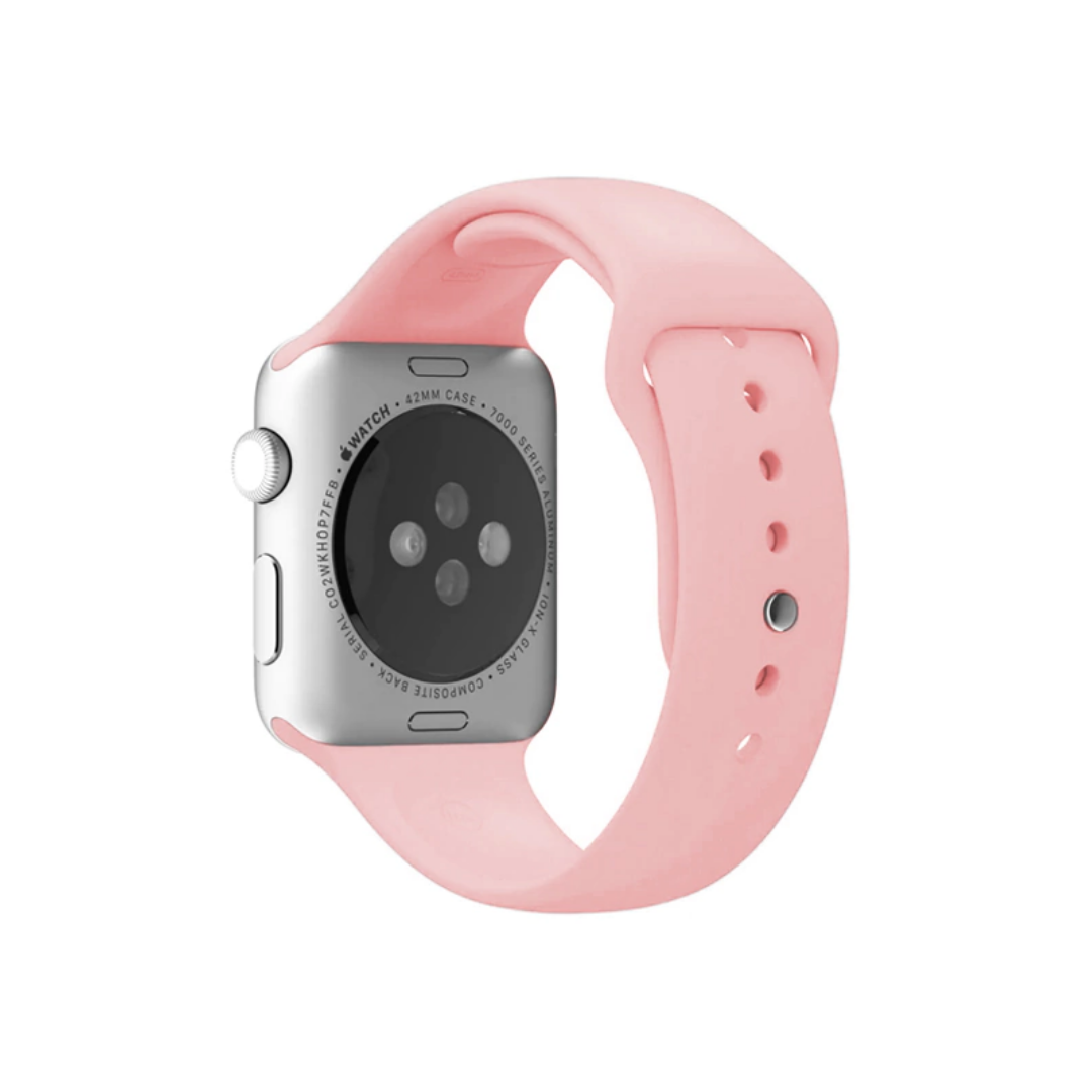 Pulseira para Apple Watch Silicone Cor:Areia Rosa;Tamanho:42/44/45/46/49 mm M/G