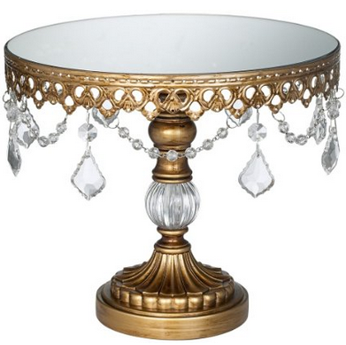 Antique gold, mirror base cake stand