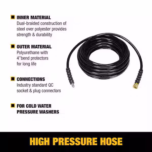 Thumbnail: 3/8 x 50 x 5000 PSI PU Steel 1pc QC & Plug Black PU