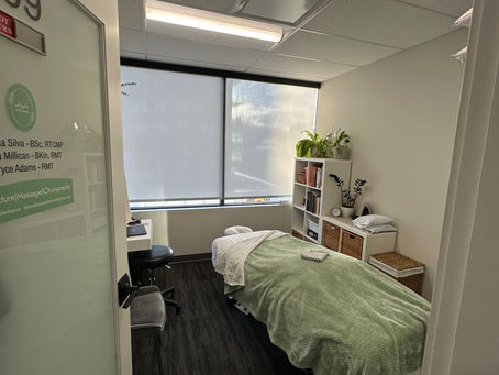 A serene acupuncture treatment room ready for clients in North Vancouver.